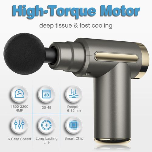 Massage Gun Deep Tissue for Pain Relief with 4 Massage Heads & 6 Speeds, Electric Mini Handheld Body Massager for Any Pain Relief, Best Gifts for Dad and Mom