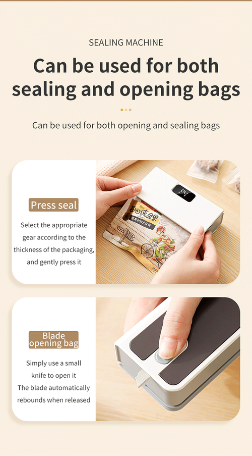 Mini Bag Sealer, USB Rechargeable Portable Kitchen Sealer Machine with 5 Adjustable Settings & Digital Display for Chips Snacks Plastic Bags