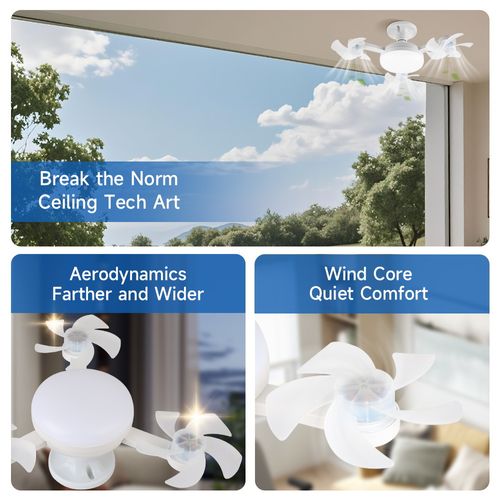 Ceiling Fan With Light And Remote, Small LED Ceiling Fan Dimmable LED Fans Light Ceilings With Three-speed Wind For Bedroom Living Room