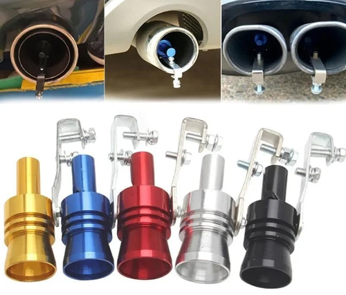 Aluminum Turbo Sound Exhaust Muffler Pipe Whistle Blow off Valve Simulator XL