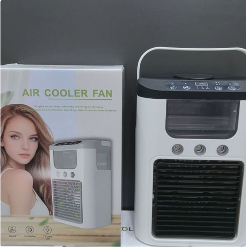 Portable Rechargeable Misting Fan with Triple-Nozzle Humidifier – Quiet Operation, Suitable for Office and Dormitory