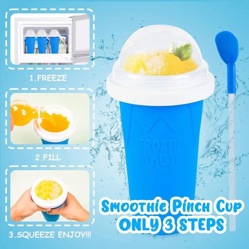 Squeeze Cup Slush Cup DIY Slushies Cup Smoothies Double Layers , Homemade Slushie Machine  Straw and Spoon, Ice Cream Maker Cool Stuff Gifts for Kids & family