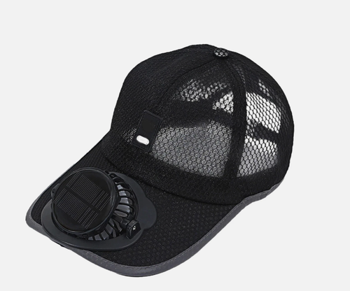 Baseball Cap with Fan Cooling Solar Fan Hat Sun Protection Headwear for Hiking, Fishing, Gardening
