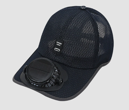 Adults Mesh Baseball Cap Fishing Beach Hats with Solar Fan, Summer UV Protection Sun Hat, Solar Powered USB Charging Sunhat