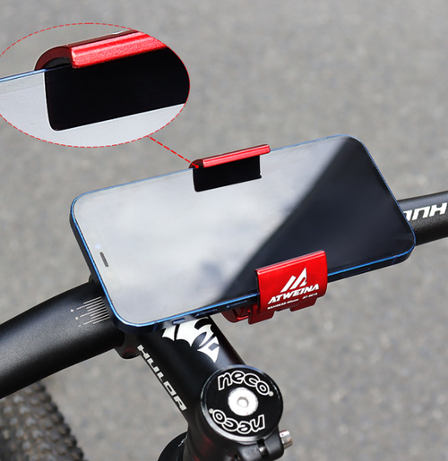 New Low-Profile Aluminum Alloy Bicycle Phone Mount – Shock-Absorbing, Non-Slip Handlebar Mount – Universal Holder for Mountain Bikes, Road Bikes, and E-Bikes (Navigation-Ready)