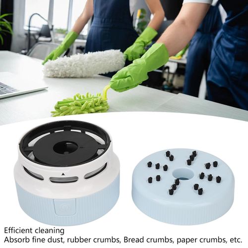 Desktop Vacuum Cleaner, Mini Table Dust Sweeper Strong Suction Multi Usage Handheld for Office for Keyboard (Blue)