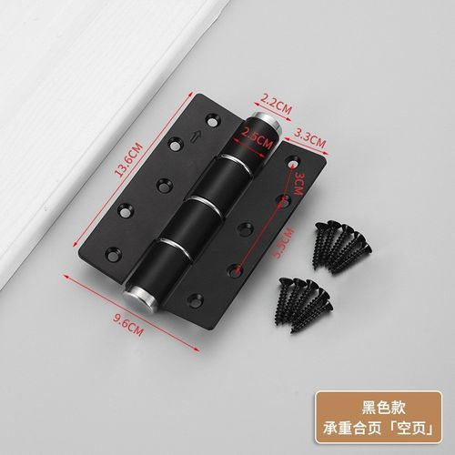 Self Closing Door Hinge with Silent Hydraulic Buffering | Adjustable Door Closer Tension and Speed, Spring Loaded Hinges 5.5 Inch, 175°Open, Space Aluminum, Anti Pinch Injury