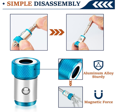 Magnetic Screw Ring, Universal Removable Magnetic Bit Holder