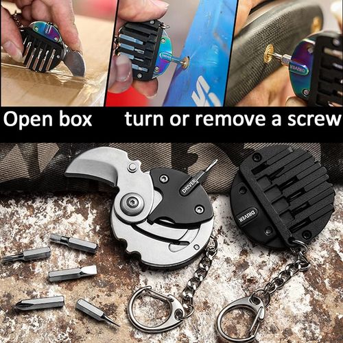 Keychain Multitool Bike Multi Tool - Bicycle Packet Tool for Men Father Husband Gift Outdoor Pocket Hanging hiking Chain