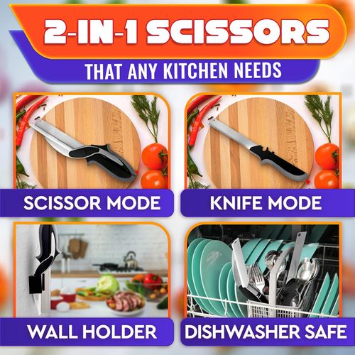 Clever Cutter 2-in-1 Knife & Cutting Board- The Original Quickly Chops Your Favorite Fruits, Vegetables, Meats, Cheeses & More in Second, Replace your Kitchen Knives and Cutting Boards