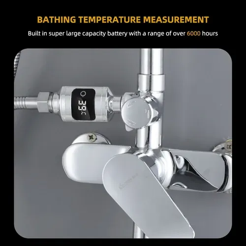 Shower Temperature Sensor with LED Display and 1    2 Inch Standard Interface