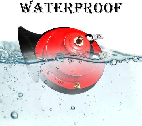 12V Waterproof Air Horns Replacement Kit, Car Air Electric Snail Horn, Automotive Accessories Universal for Car, Motorcycle, Truck, Bike, Boat (Red)
