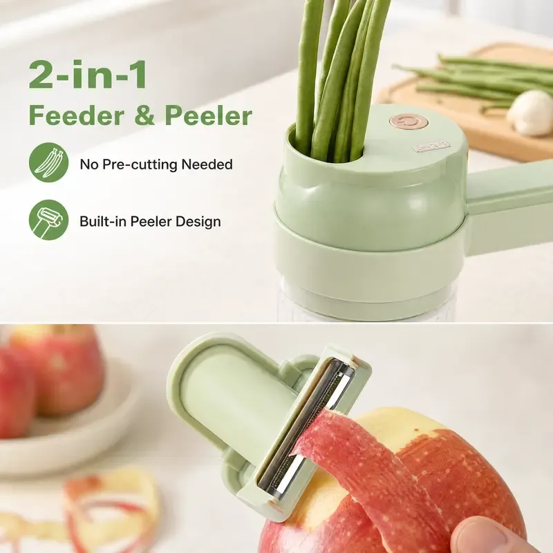Multifunctional Electric Vegetable Chopper – Handheld Home Tool for Mincing Garlic, Chopping Chili Rings & Scallions, and Mincing Ginger or Slicing Garlic
