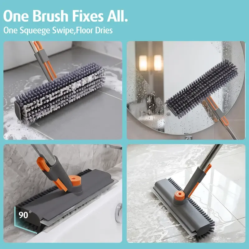 Multifunctional bathroom floor brush—designed for thorough cleaning, including corners and tile grout