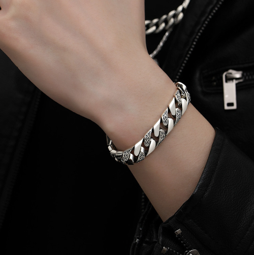 Men's Stylish Punk-Style Scroll-Pattern Bracelet (Suitable for Couples)