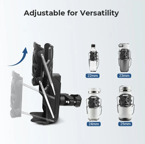 S-Class Self-Adjustable Cup Holder 360° Rotatable Auto-Lock Design Universal for Bikes Motorcycles & Scooters Mounts on Handlebars
