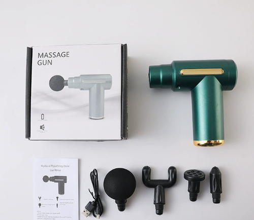 Massage Gun Deep Tissue for Pain Relief with 4 Massage Heads & 6 Speeds, Electric Mini Handheld Body Massager for Any Pain Relief, Best Gifts for Dad and Mom
