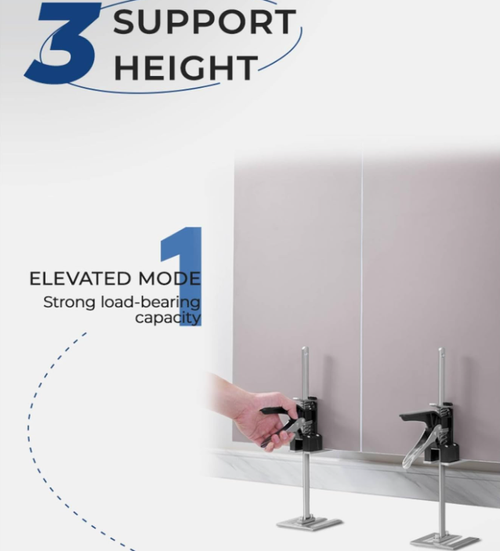 Labor Saving Arm Jack, Upgraded Multifunctional Stainless Steel Furniture Jack Lifter for Installing Cabinets and Wall Tile Height Adjuster Handheld Tool
