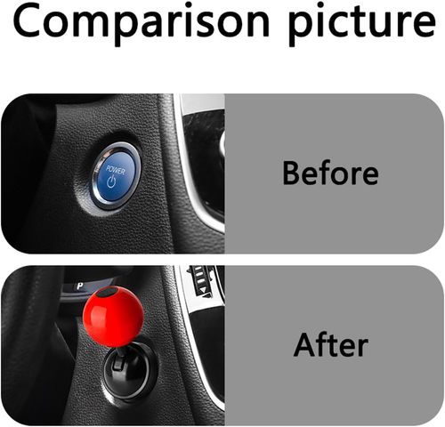 Car One-Button Start Lever, Car Push To Start Button Rocker, 2025 New Car One Button Start Lever, One-Touch Start Button Starter Cover Decorative Accessories (Red)