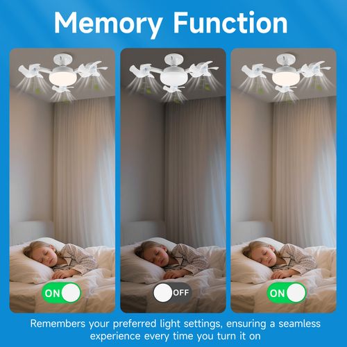 Ceiling Fan With Light And Remote, Small LED Ceiling Fan Dimmable LED Fans Light Ceilings With Three-speed Wind For Bedroom Living Room