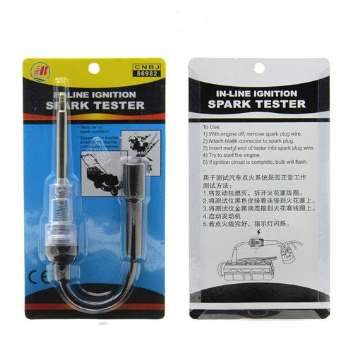 In-Line Spark Plug Tester 6-12V Ignition Diagnostic Tool for Engine Pick-Up Coil - Automotive, Car, Lawnmower