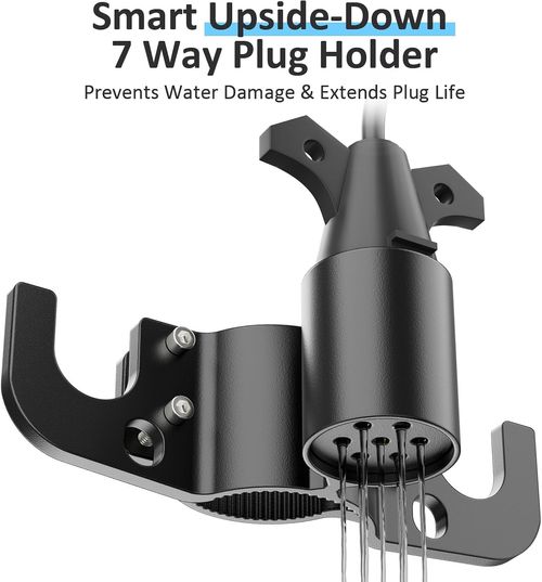 Aluminum Trailer Chain Holder and 7-Way Plug Organizer- Heavy Duty RV Accessories Must Have  Camper Tongue Jacks