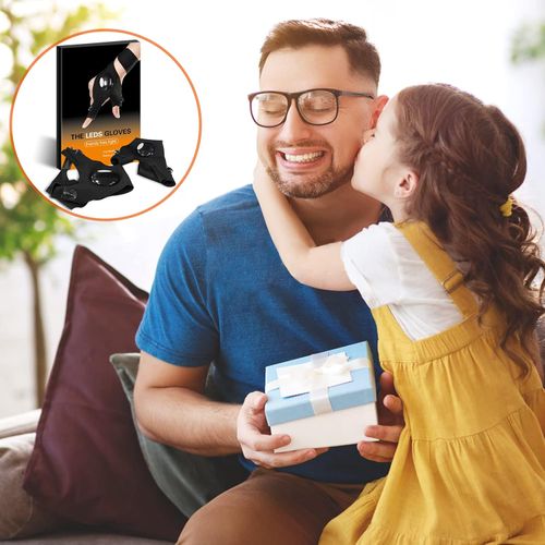 Men's Neoprene Plastic Cotton LED Hands-free Fishing Camping Hiking Repairing Gear Unique Finger Flashlight Gloves Tool