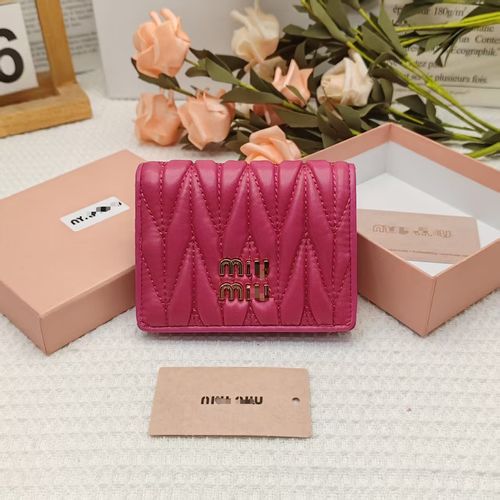 Nero Matelasse Leather Metal Logo Bifold Compact Wallet Women's Wallet