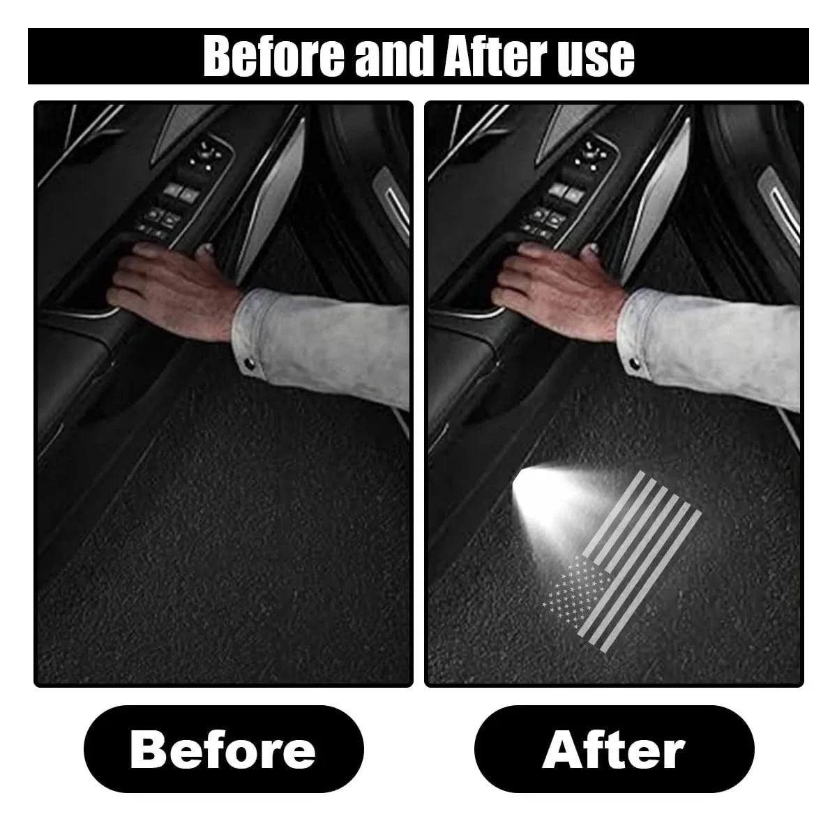 2PCS Car Door Lights Logo Projector, Wireless Car Door Logo Light, LED Welcome C