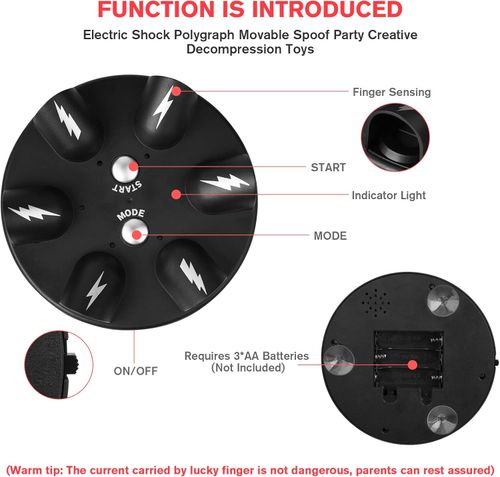 Electric Shock Roulette Game, Electric Shock Novelty Game, Fun Polygraph, Tricky Electric Shock Roulette Shooting Desktop Decompression Creative Truth or Dare, Fit for Home Bar Party Toys