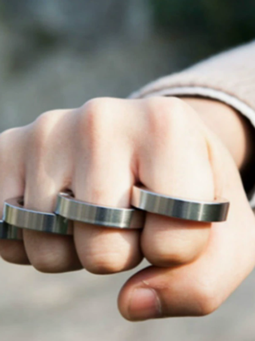 Portable Black Stainless Steel Self-Defense Ring  Thumb Ring