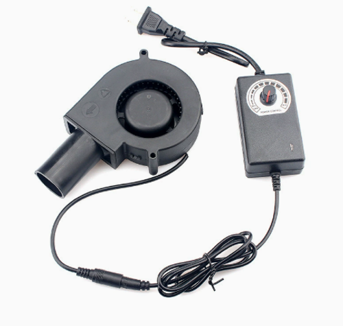 9733 Turbine Blower with Speed Control Power Supply, Inflatable Barbecue Firewood Stove Blower, High Temperature Resistant
