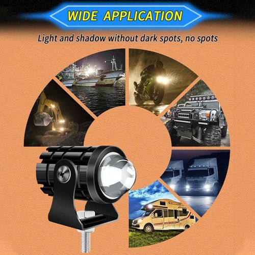 Universal Bike Led Light High Power Motorcycle Fog Lamps Mini Driving Lights Mirror Spot Dual Color Projector Lens With Switch