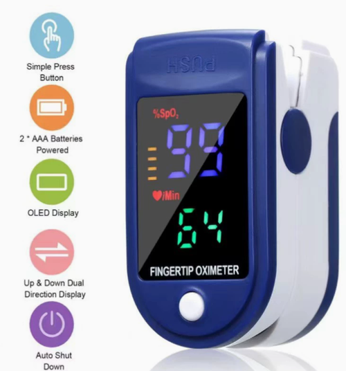 LK88 Fingertip Pulse Oximeter | Home-Use SpO2, Pulse, and Heart Rate Monitor — Portable Fingertip Oximeter — LK88 Medical-Grade Real-Time SpO2 and Heart Rate Monitoring Device