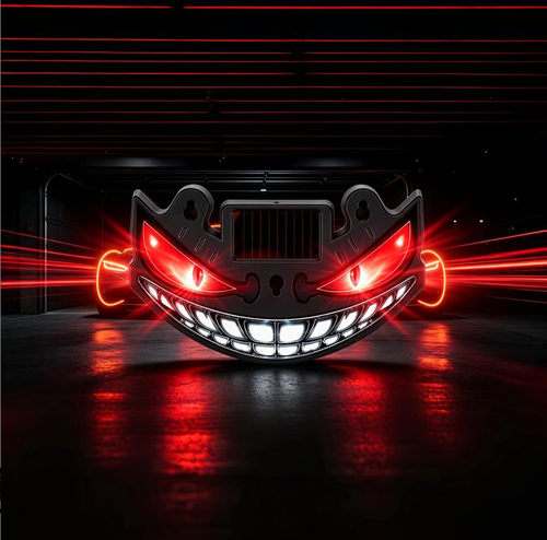 1 Pcs Car Evil Eye Solar LED Decorative Light - Vibration   Light-Sensor Flashing Lamp, Damage-Free Suction Cup Interior Deco for Cars  Trucks with Aggressive Look, Animated Eyes, Auto Activation