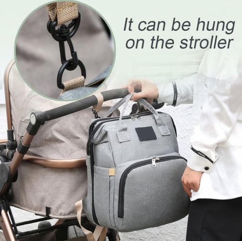 Baby Diaper Bag Backpack with Changing Station Diaper Bags for Baby Bags for Boys Girl Diper Bag with Bassinet Bed Mat Pad Men Dad Mom Travel Waterproof Stroller Straps Large Capacity