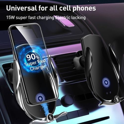 Compatiable for M1 Electric Opening Closing Wireless Fast Charging Air Outlet Car Holder(Black)