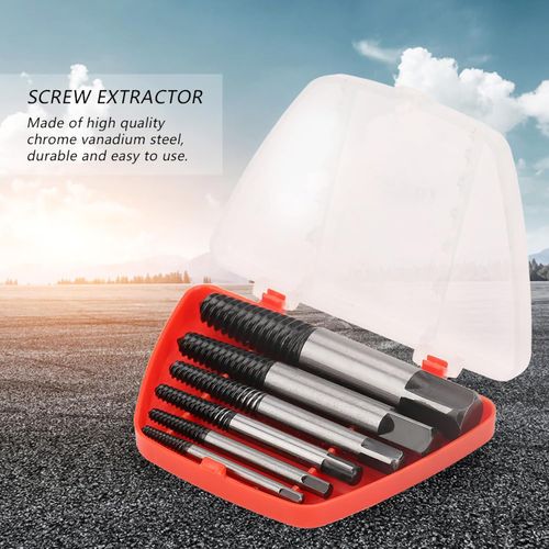 6Pcs Damaged Screw Extractor Set Chrome Vanadium Steel Damaged Bolt Screw Extractor Remover Broken Bolt Stripped Screw Extractor Kit