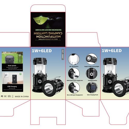 DIBMS Solar Camping Lantern, Collapsible LED Solar USB Rechargeable Lantern Flashlight Emergency Hanging Lights for Camping Hurricanes Power Outages Indoor Outdoor