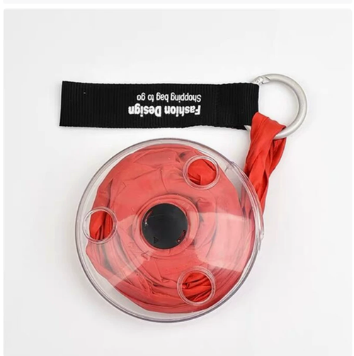 Disc roll up Portable Grocery Bag with Storage Disc Foldable Shopping Bag for Travel Storage in Zipper Case Large Durable Lightweight