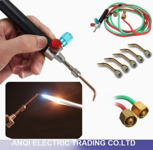 Mini oxy-acetylene torch, oxy-fuel welding torch, flame torch for welding platinum, stainless steel and other metals.