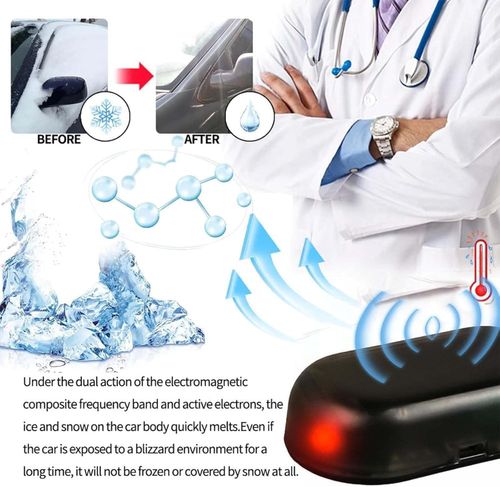 Antifreeze Electromagnetic Car Snow Removal Device, Molecular Interference Antifreeze Snow Removal Instrument,Portable Vehicle Microwave Deicing Instrument (A, 1PCS)