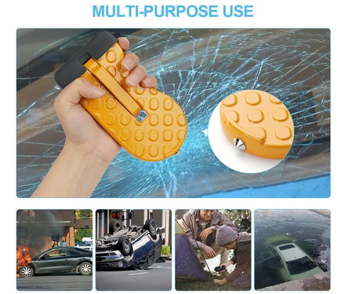 Car Door Step with Glass Breaker Safety Hammer & Roof Rack Access,Car Automotive Foldable Roof Rack Door Step - Fits Most Car, for SUV and Truck, Max Load 400 lbs