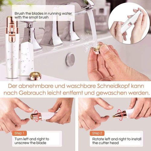 Premium Facial Shaver, Painless Electric Hair Remover, 2-in-1 Rechargeable Women's Facial Shaver, For Face, Lip, Chin