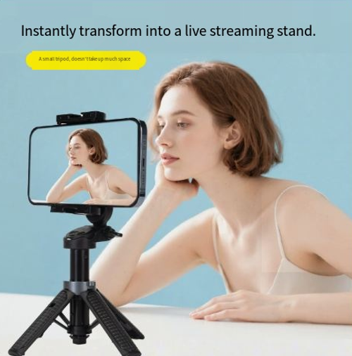 Magnetic Mini Selfie Stick with Zoom Remote & Integrated Stand – 360° Rotation, Anti-Shake, Ultimate Shooting Tool