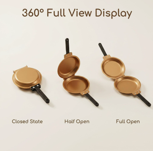 Double Sided Pan, Non-Stick Coating Flip Frying Pan for Home Kitchen, Hotel and Restaurant, Pancake Maker, Omelette Maker, Featuring Gas Or Electric Stove Cooking