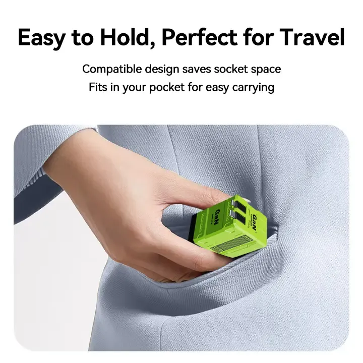 All-in-One Travel Charger - 120W Retractable GAN Charger with Built-in Type-C Cable & USB Ports, Foldable Wall Plug for Laptop, Phone Fast Charging