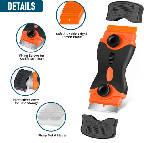 Edge Removal Tool with Razor Blade, PlasticMetal Scraper for Label, Sticker Decal Removal, Car Window Tint Vinyl