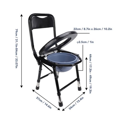Bedside Commode Chair, Bedside Toilet Chair Anti Slip Height Adjustable for Indoor Use for Pregnant Women