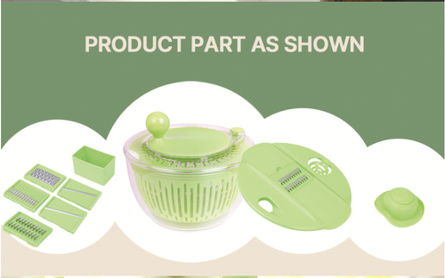 Multifunctional Vegetable Dehydrator | Press-Type Spinner & Drain Basket | Salad Shredder & Slicer Tool Multipurpose Kitchen Vegetable Chopper | Press-Action Fruit & Veggie Spinner | Fitness Meal Vegetable Shredder & Dryer